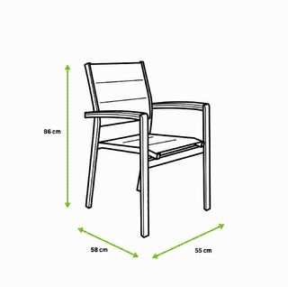 Silla de exterior de aluminio
