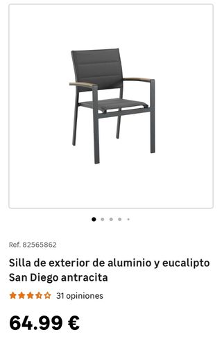 Silla de exterior de aluminio