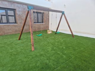 COLUMPIO TRIPLE DE MADERA INSTALADO EN TU JARDIN