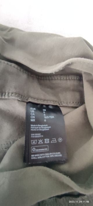 Pantalón caqui embarazo. Talla 38