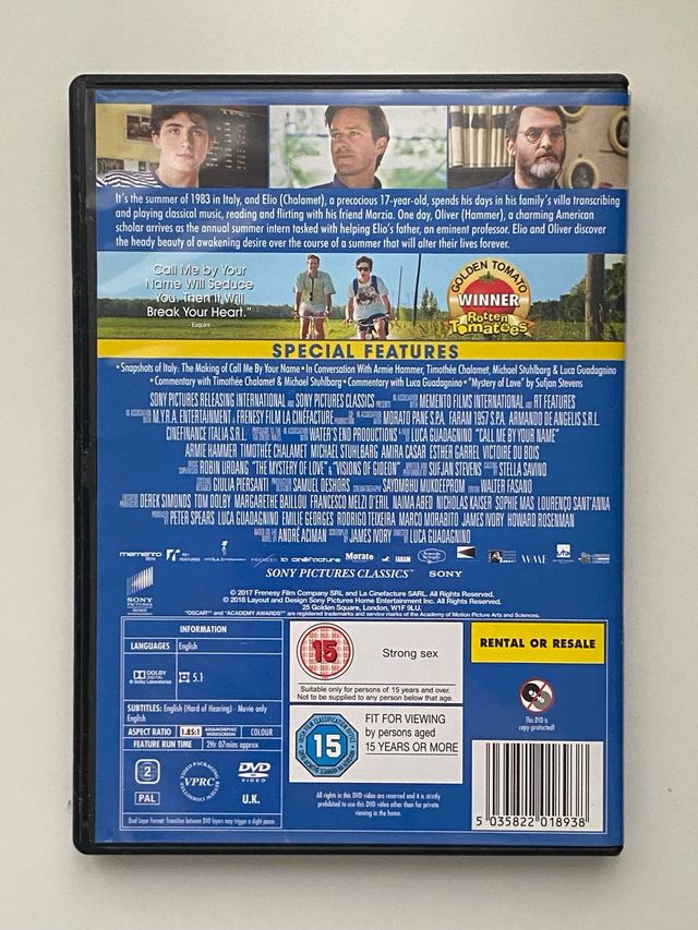 DVD Call me by your name