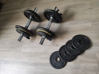 Banco de pesas y pesas