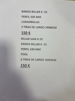 3 tiras Banda de Billar Triangular