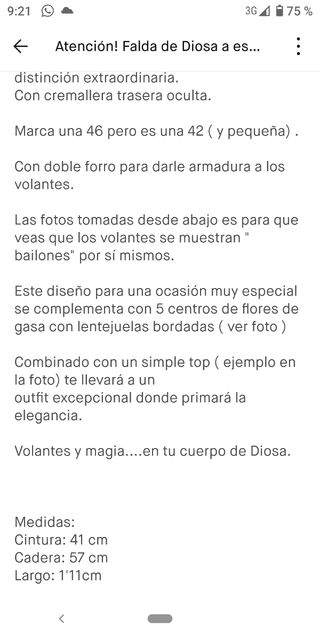 Falda de fiesta de firma.Estreno.T. 42