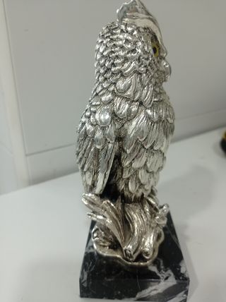 Figura de búho con baño de plata