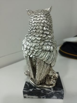 Figura de búho con baño de plata