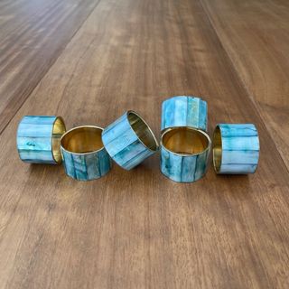 10 servilleteros individuales dorados nácar