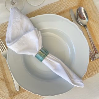 10 servilleteros individuales dorados nácar
