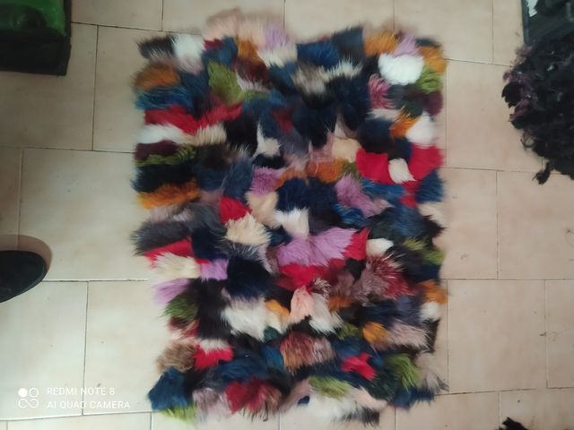 Tappeto vera pelle multicolore