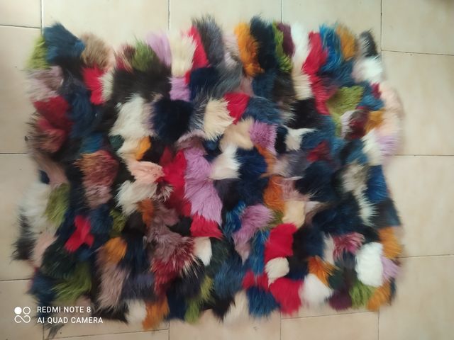 Tappeto vera pelle multicolore