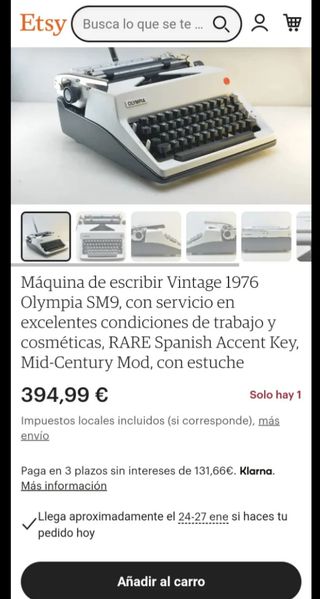 Maquina ESCRIBIR OLYMPIA ALEMANA