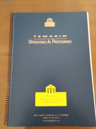 Temario Oposición Educación infantil Magister