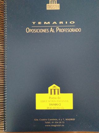 Temario Oposición Educación infantil Magister