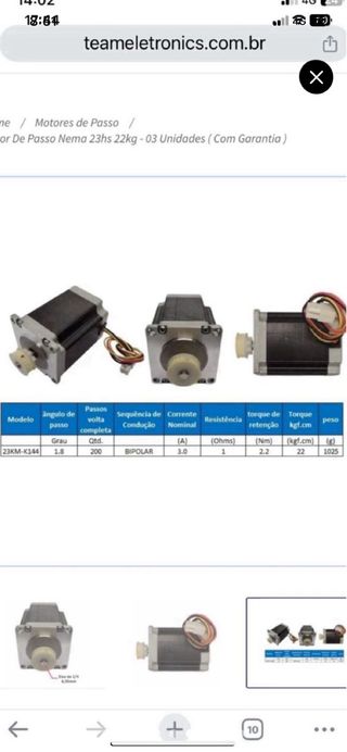 lote de 5 motores cnc steppper nema 23 paso a paso