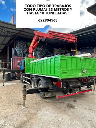 camion autocargante. trabajos y portes con grua