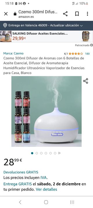 Difusor de aromas grande ,humidificador