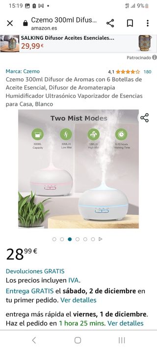 Difusor de aromas grande ,humidificador