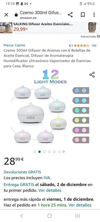 Difusor de aromas grande ,humidificador