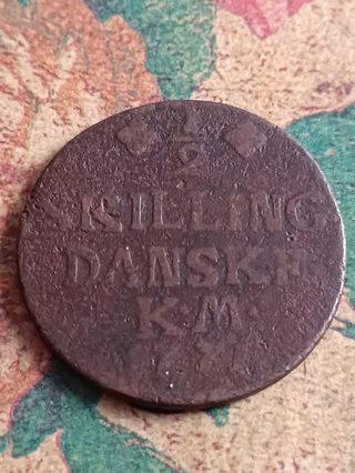 Dinamarca medio shilling 1771 moneda