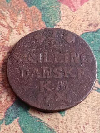 Dinamarca medio shilling 1771 moneda
