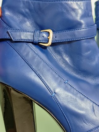 Botines piel azul
