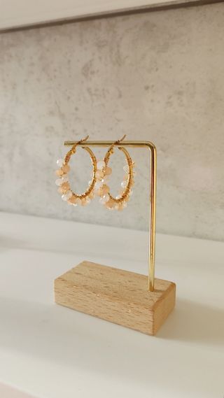 Pendientes handmade acero cristales