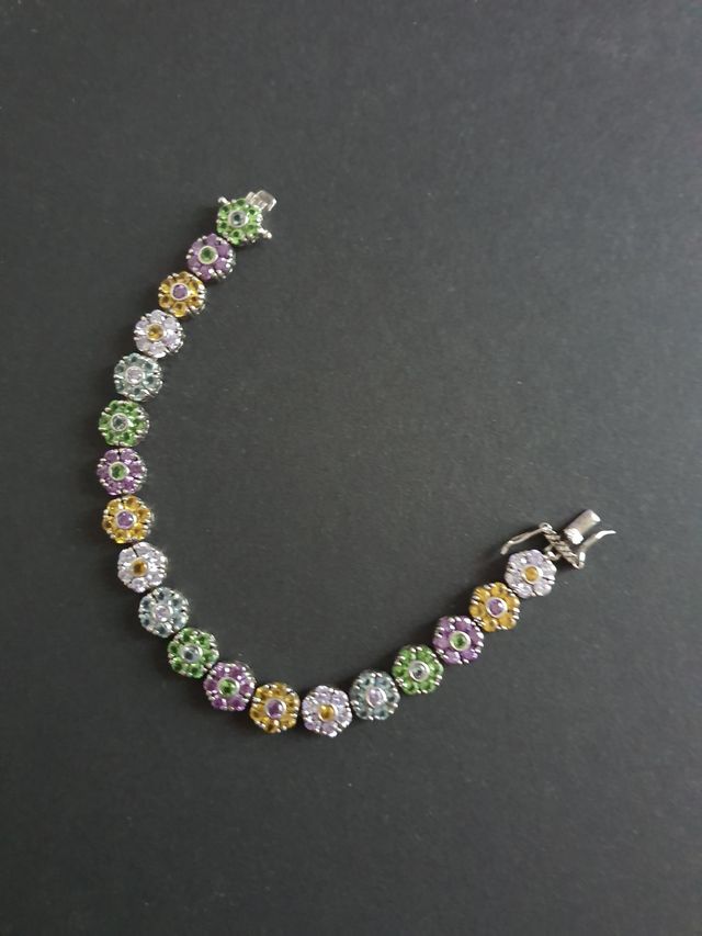 Pulsera plata de ley y circonitas