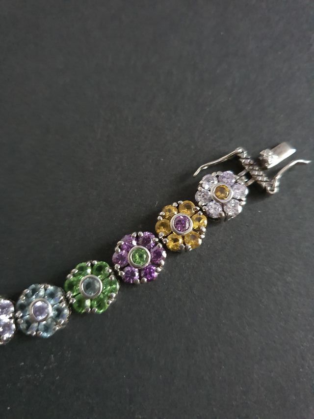 Pulsera plata de ley y circonitas