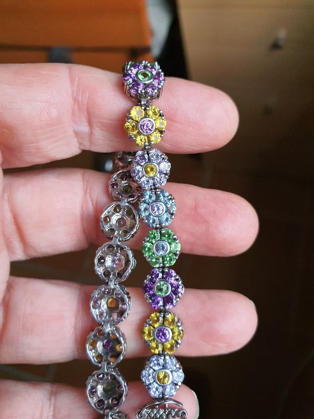 Pulsera plata de ley y circonitas