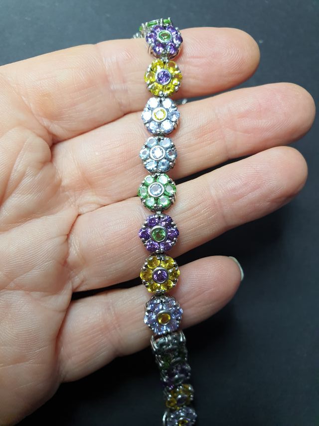 Pulsera plata de ley y circonitas