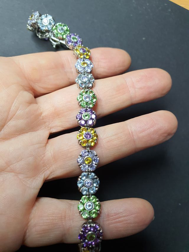 Pulsera plata de ley y circonitas