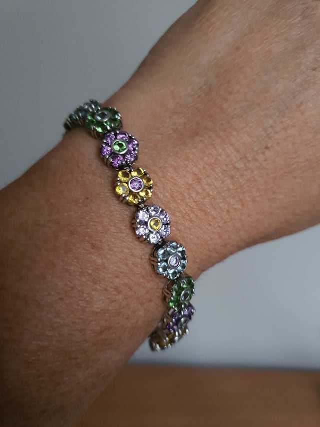 Pulsera plata de ley y circonitas