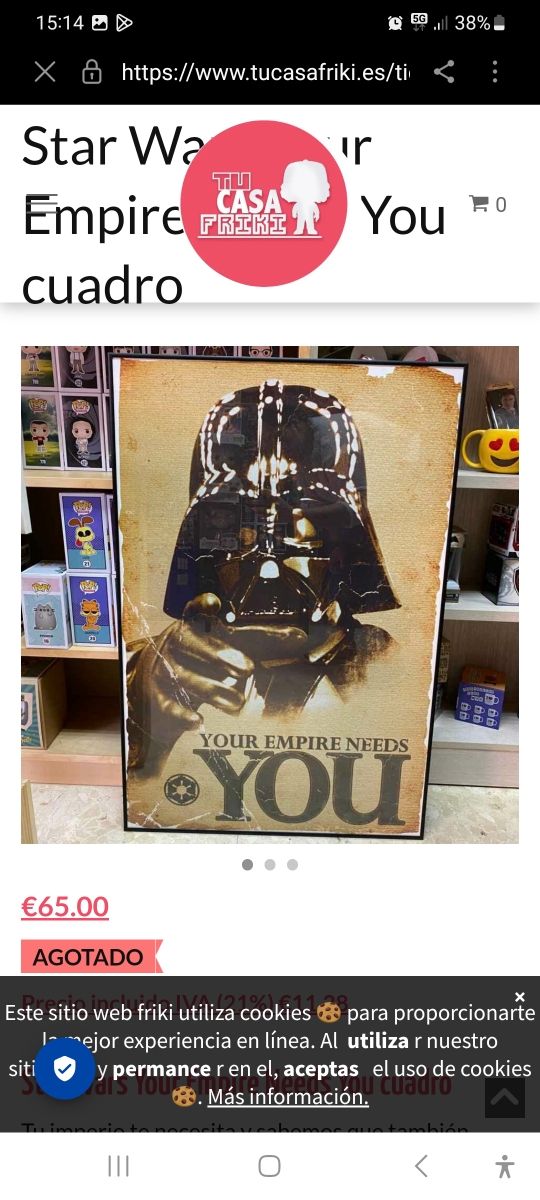 CUADRO GRANDE DARTH VADER