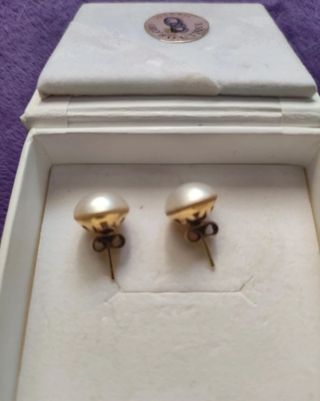 Pendientes oro perla cultivada