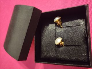 Pendientes oro perla cultivada