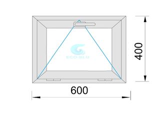 Ventana PVC Oscilante 600x400 Vidrio Mate Blanco