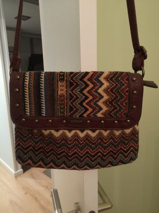 Bolso bandolera cuero étnico 