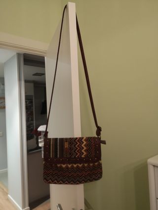Bolso bandolera cuero étnico 