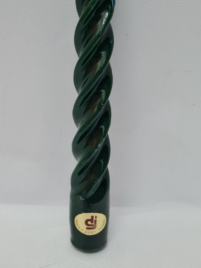 6 candele torciglione verdi