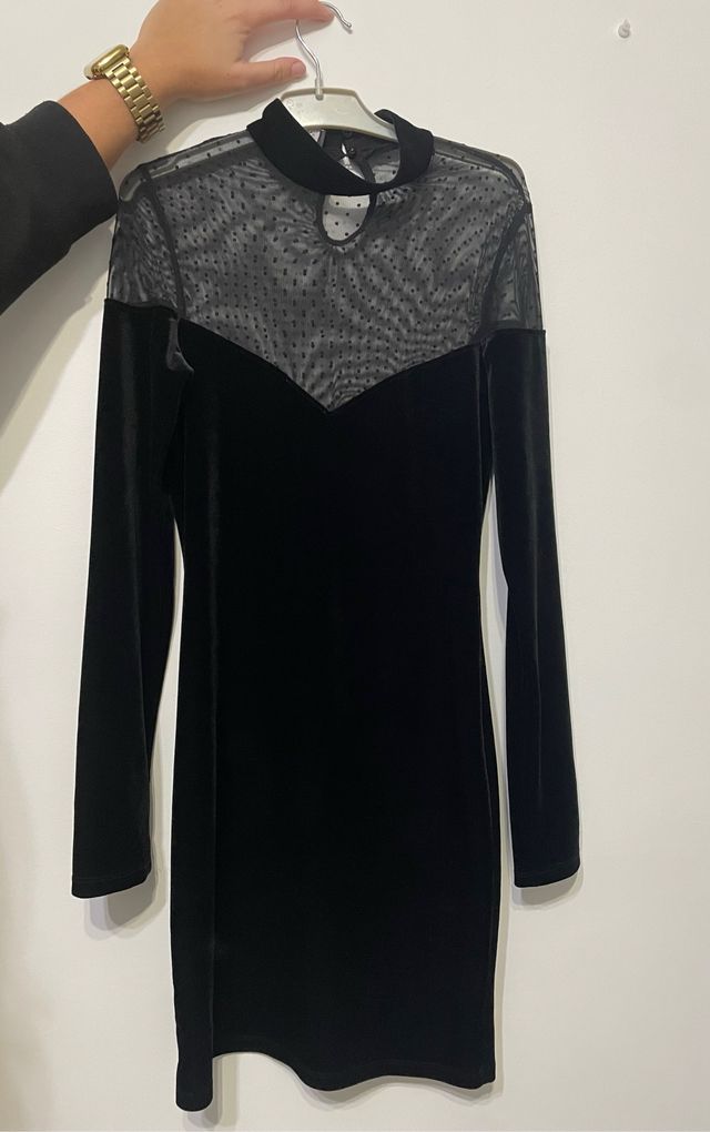 vestido negro terciopelo