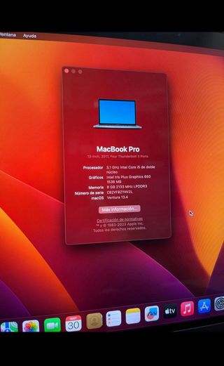 Macbook Pro touchbar 256gb - 100 ciclos