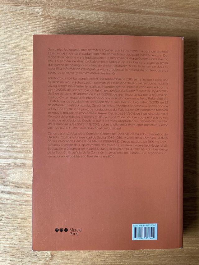 Lasarte: derecho civil. Parte General y Persona