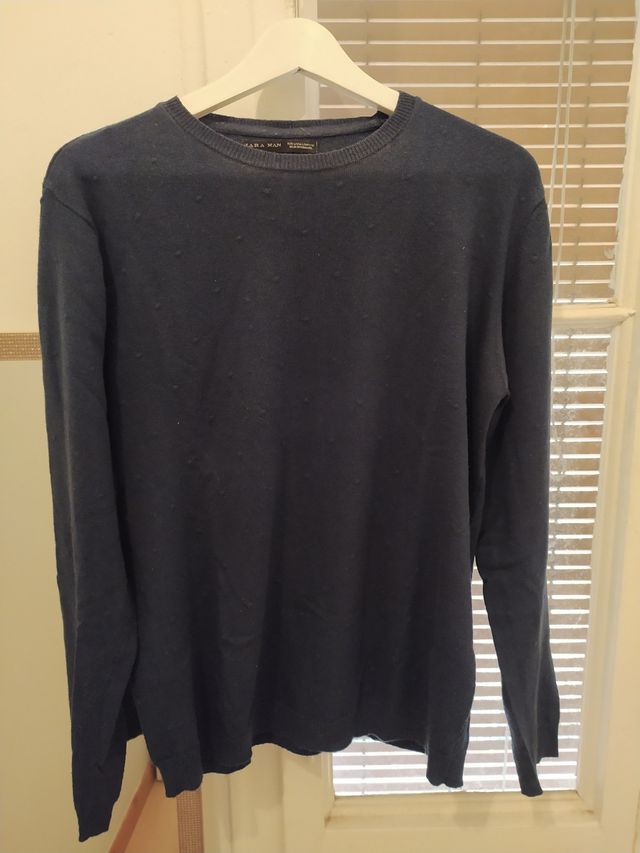 Jersey de algodón, cuello redondo 