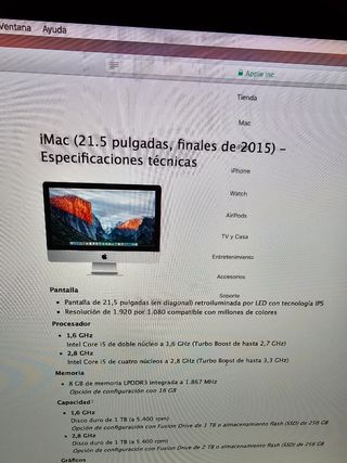 iMac APPLE 21,5" FINALES 2015
