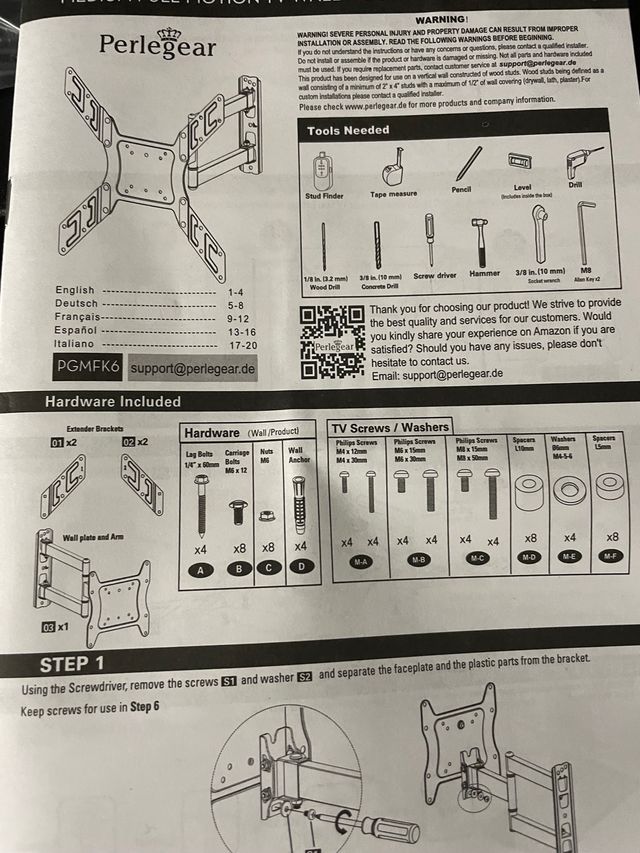Supporto tv lcd a muro
