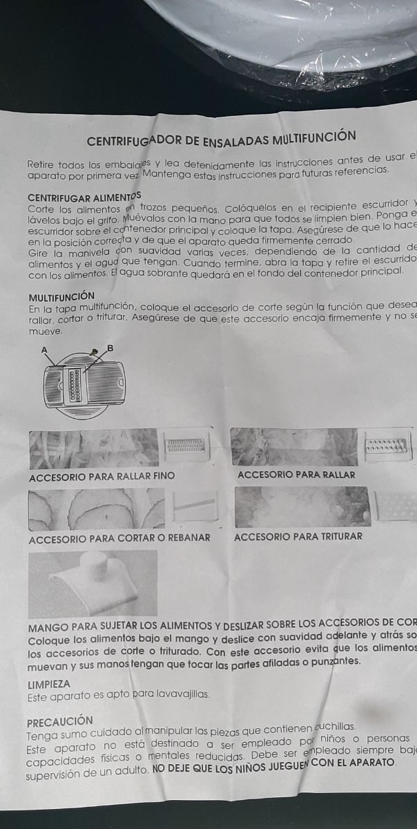 Centrifugadora ensalada multifuncion   A ESTRENAR