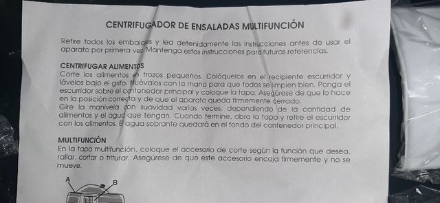 Centrifugadora ensalada multifuncion   A ESTRENAR
