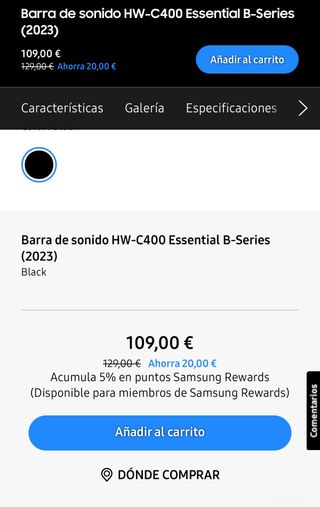 Barra de sonido (Soundbar) C400