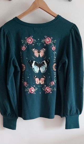 Sudadera Casual mujer manga abullonada