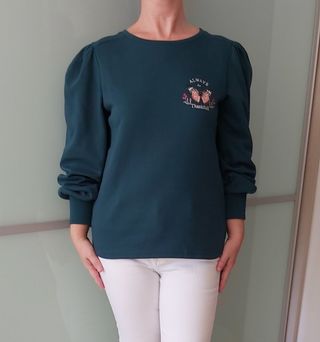 Sudadera Casual mujer manga abullonada